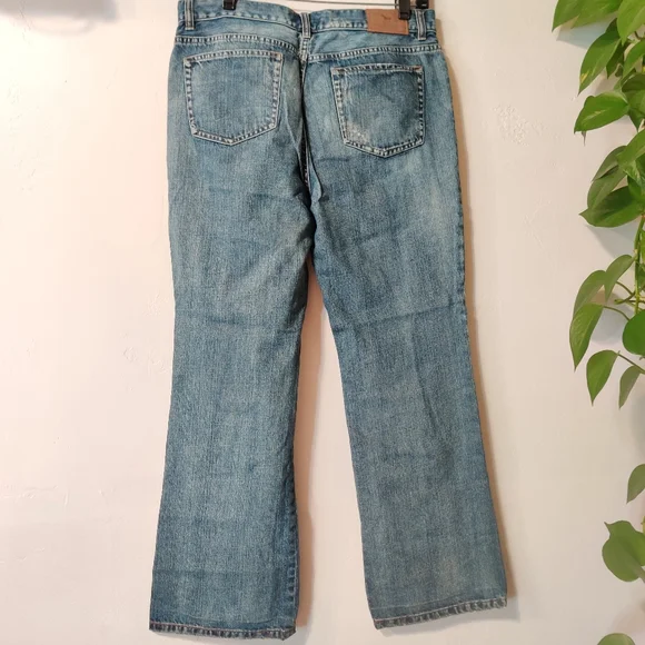 Ralph Lauren Distressed Light Blue Patchwork Jeans - Picture 2 of 14